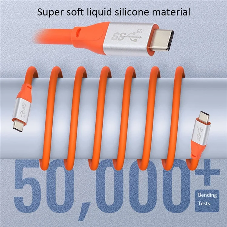 UC-033-OR-3.0M 3,0M 20 Gbit/s Hochgeschwindigkeits-USB4 Typ-C Male-to-Male-Kabel 100 W Schnellladekabel