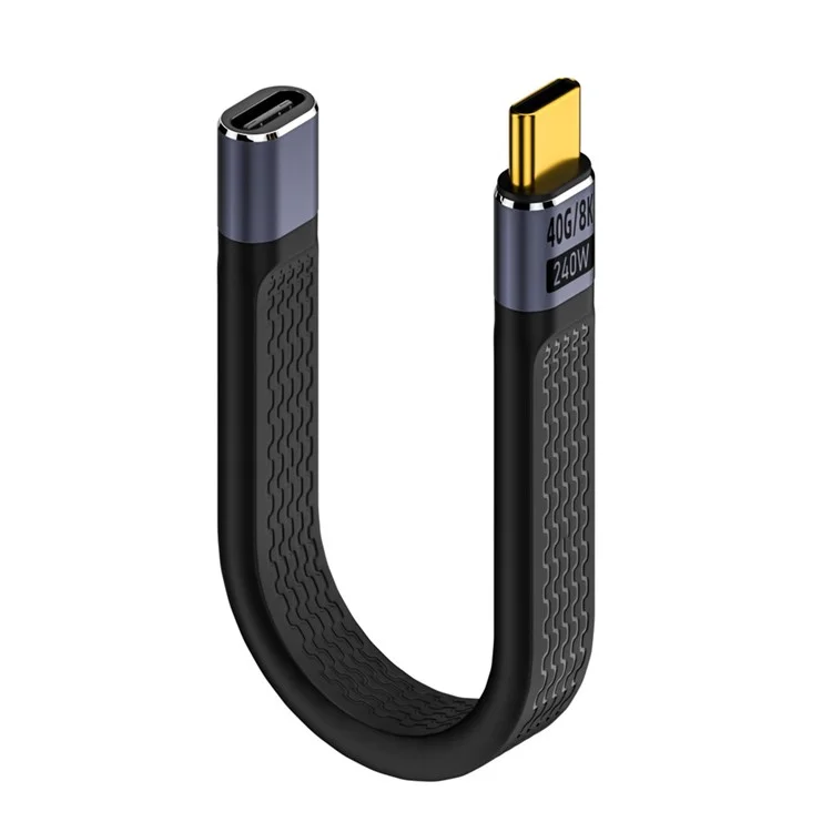 UC-040-0.13W 13 см USB4 удлинительный кабель Slim Flat Male to Female 40 Гбит/с с 240 Вт питанием и видео 8K / 60 Гц