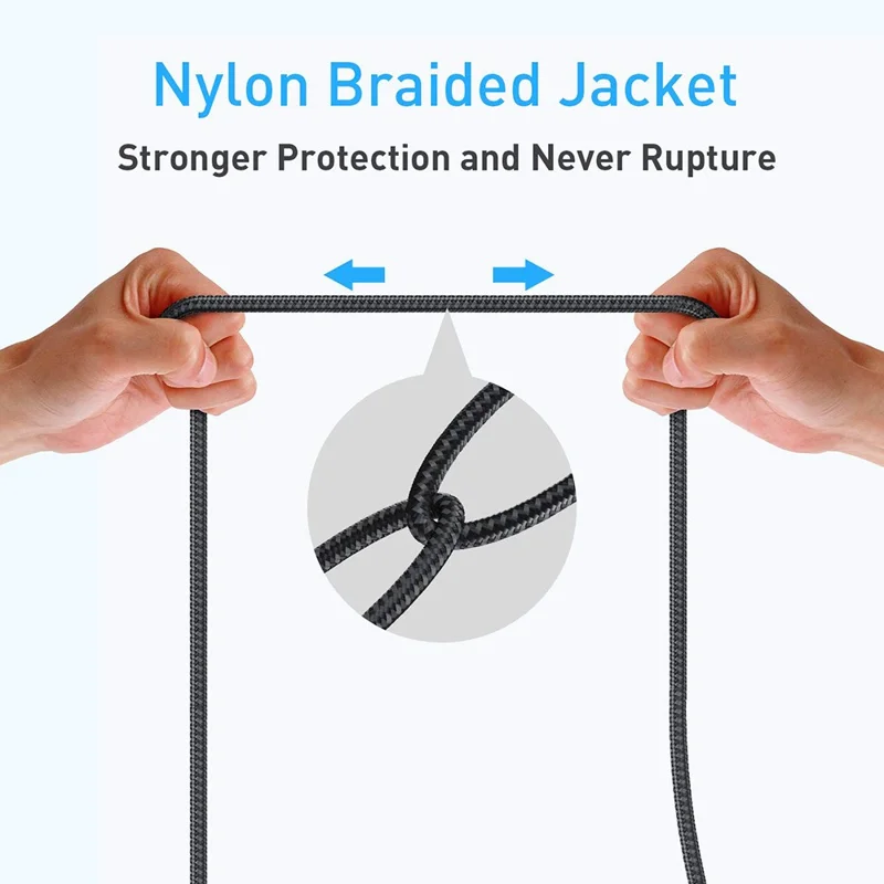 JUNSUNMAY 1m USB 3.0 Male to Female 2A Charging Extension Cord 5Gbps Data Transfer Nylon Cable