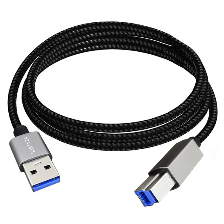 JUNSUNMAY Câble de données de connexion d'imprimante USB-A 3.0 mâle vers USB Type-B mâle de 2 m