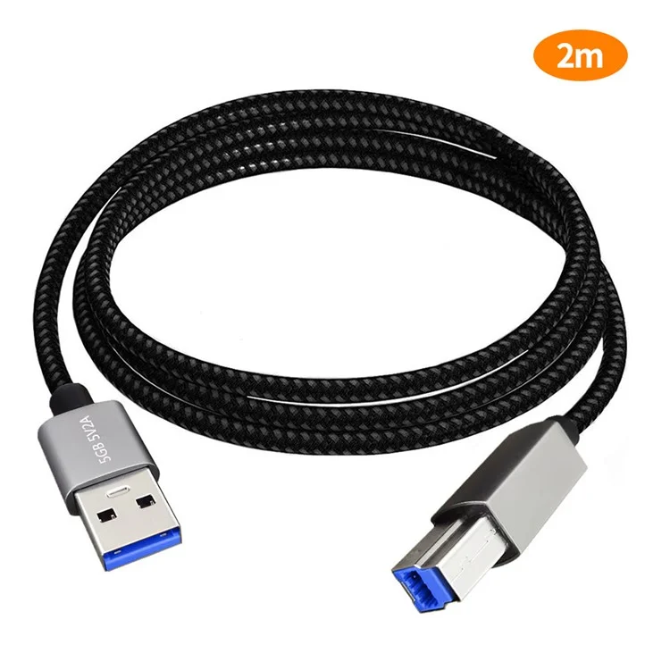 JUNSUNMAY Câble de données de connexion d'imprimante USB-A 3.0 mâle vers USB Type-B mâle de 2 m