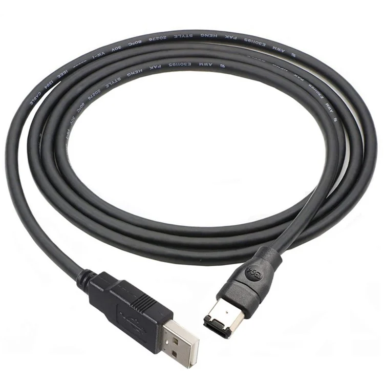 JUNSUNMAY 3m 480Mbps Firewire IEEE 1394 6 Pin Male to USB 2.0 Male Adapter Converter Cable