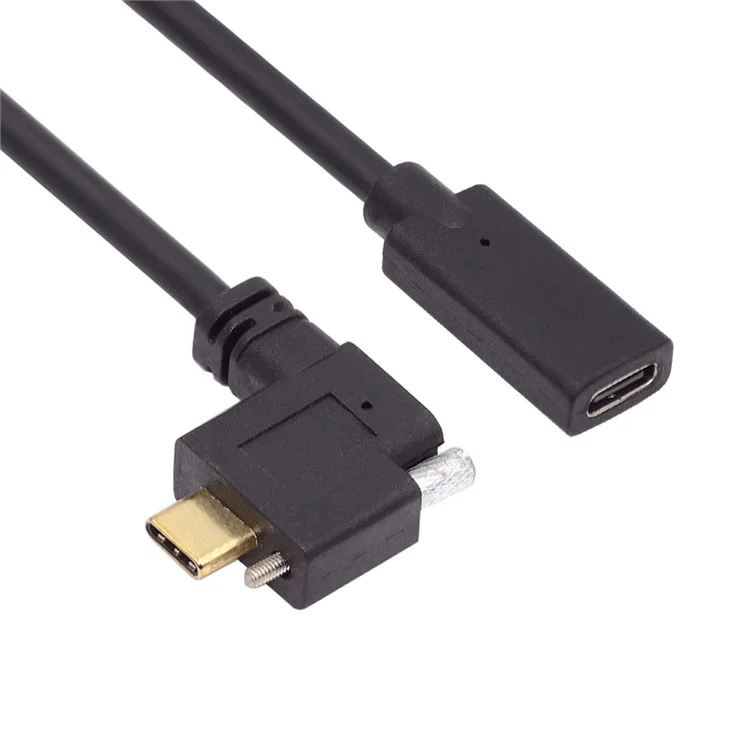 UC-041-RI 0.3m USB 3.1 Type C Right Angled Male to Female Extension Data  Screw Locking Cable