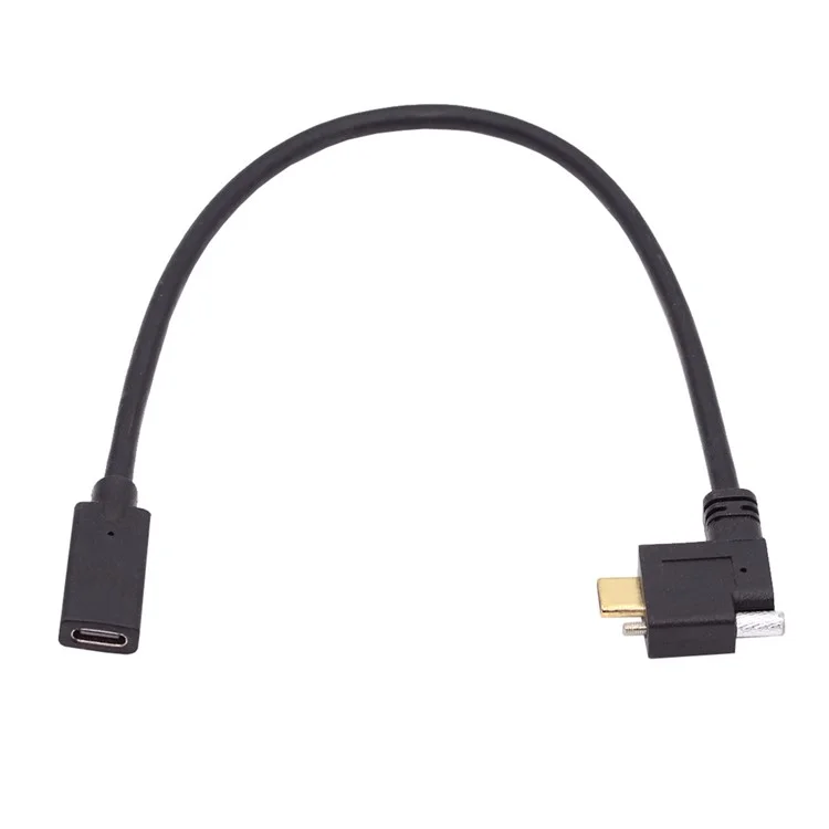 UC-041-RI 0.3m USB 3.1 Type C Right Angled Male to Female Extension Data  Screw Locking Cable