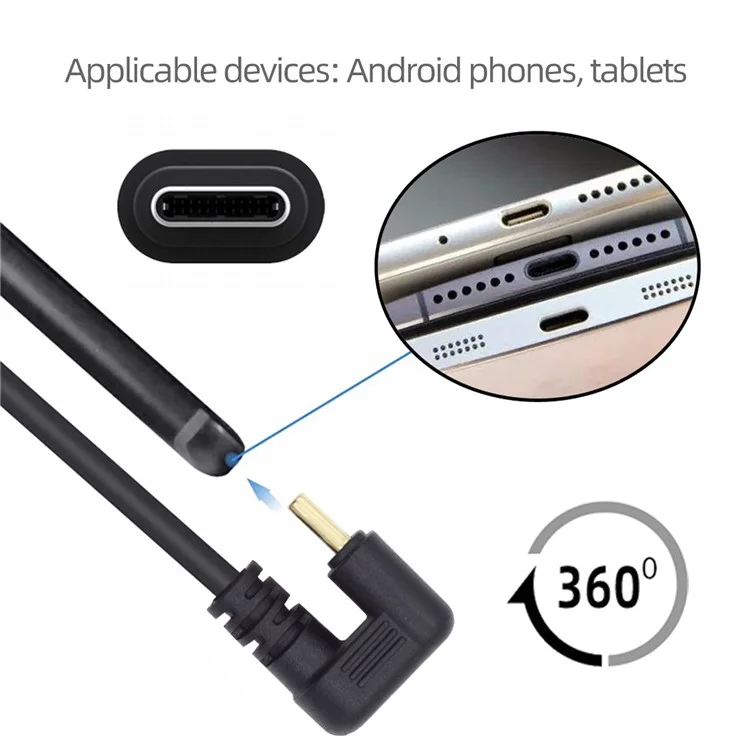 UC-101-LE 0.3m 5Gbps USB3.0 Type-A to Type-C Opposite U Shape 90-degree Left Angled Cable