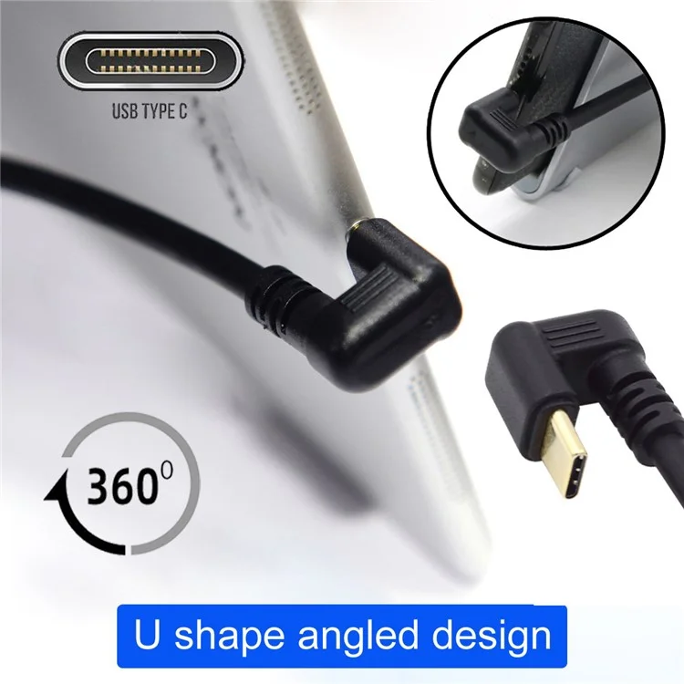 UC-101-LE 0.3m 5Gbps USB3.0 Type-A to Type-C Opposite U Shape 90-degree Left Angled Cable