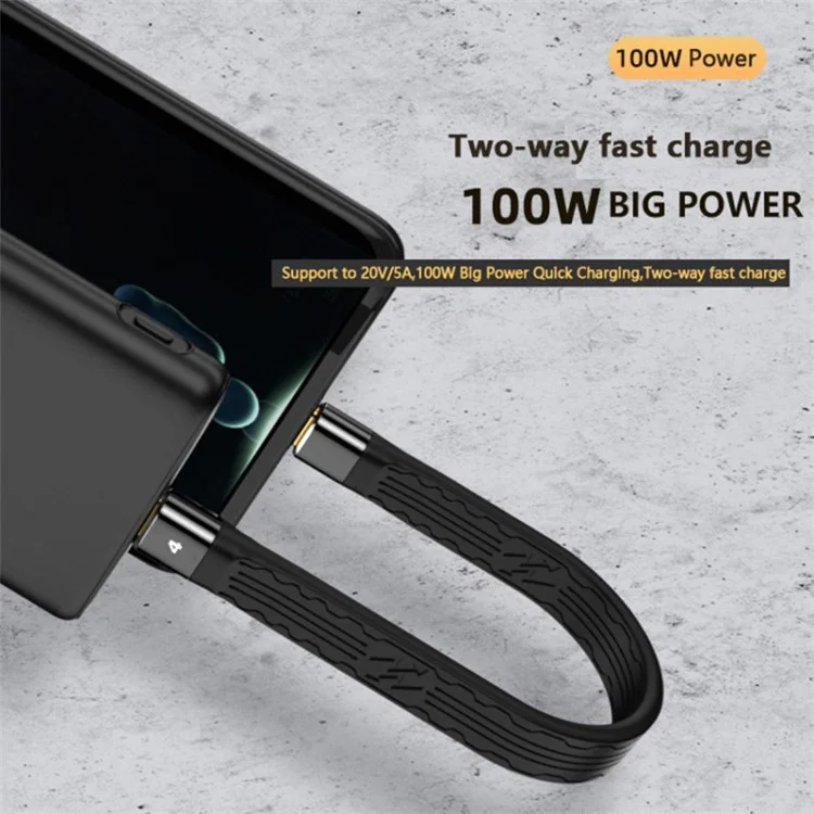 22cm Thunderbolt 4 Type-C Male to Male Cable PD 100W FPC Flexible Charging Data Cable