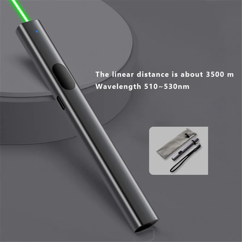 L1003 Outdoor Adventures Laser Pointer Cat Dog Chaser Tease Laser Pen - Green Light / Grey