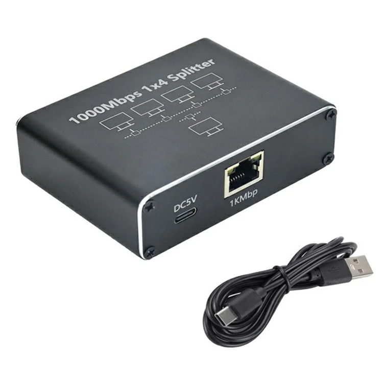 Разветвитель Ethernet RJ45 1 на 4 Гигабитный высокоскоростной сетевой адаптер 1000 Мбит/с