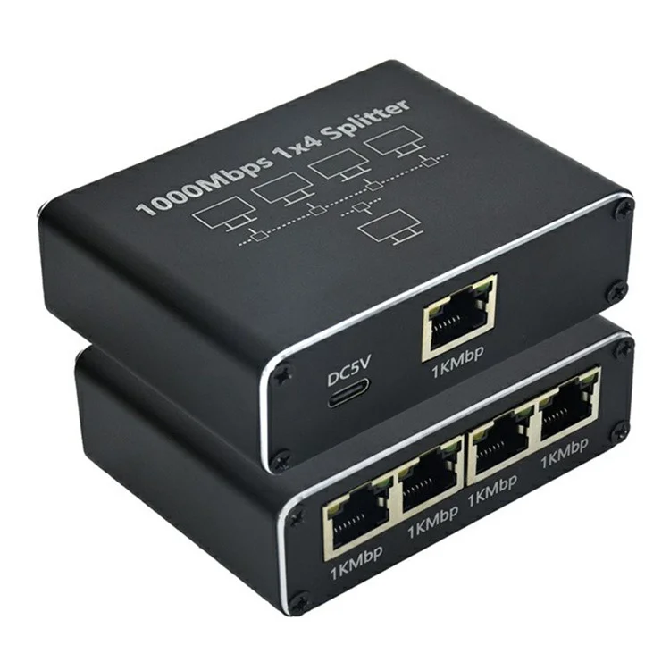 Разветвитель Ethernet RJ45 1 на 4 Гигабитный высокоскоростной сетевой адаптер 1000 Мбит/с