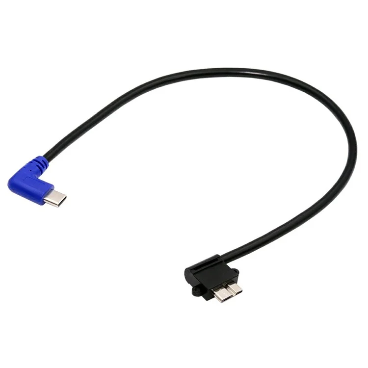 UC-166 Cabo USB-C Macho para Micro-B USB3.0 Macho com Ângulo Reto de 90 Graus de 30cm para Câmera Industrial