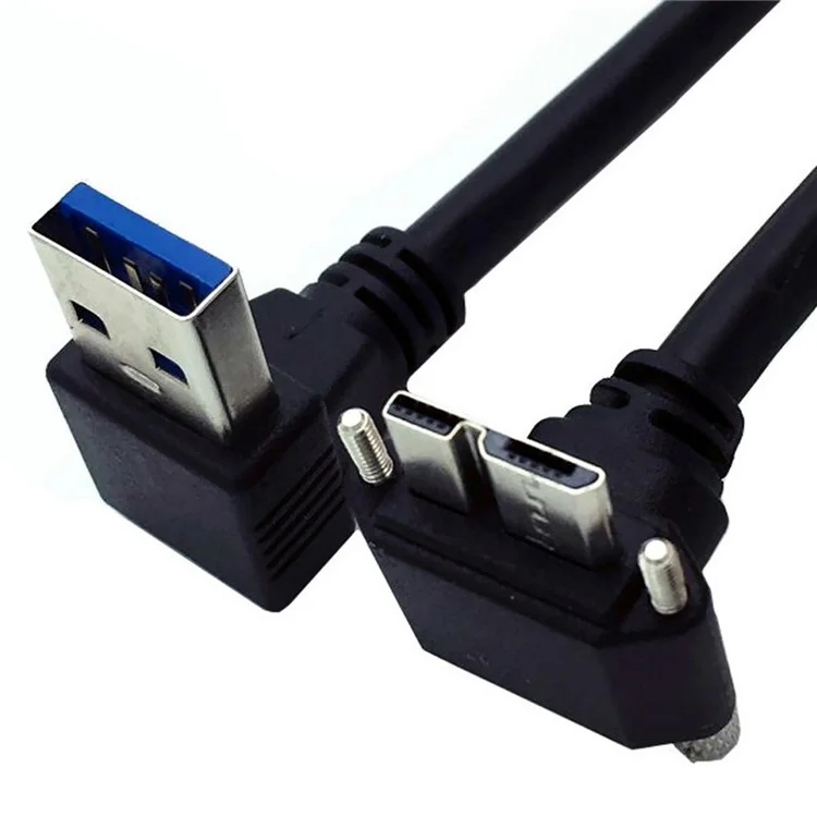 U3-078-UP Câble USB 3.0 mâle coudé vers micro USB 3.0 directionnel vers le haut, 25 cm