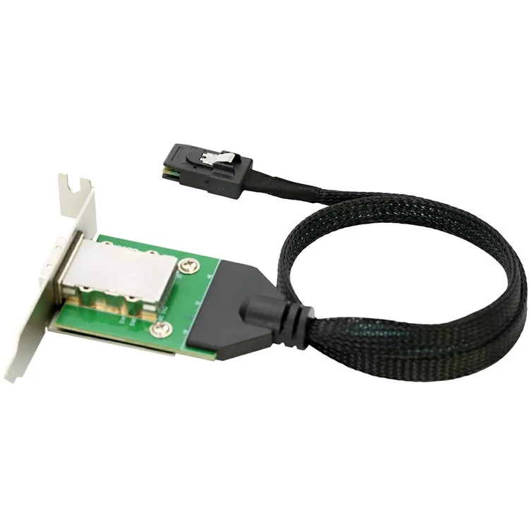 SF-083-36PIN Internal Mini SAS SFF-8087 Male to External SFF-8088 Female Extension Cable PCBA with Low Profile Bracket