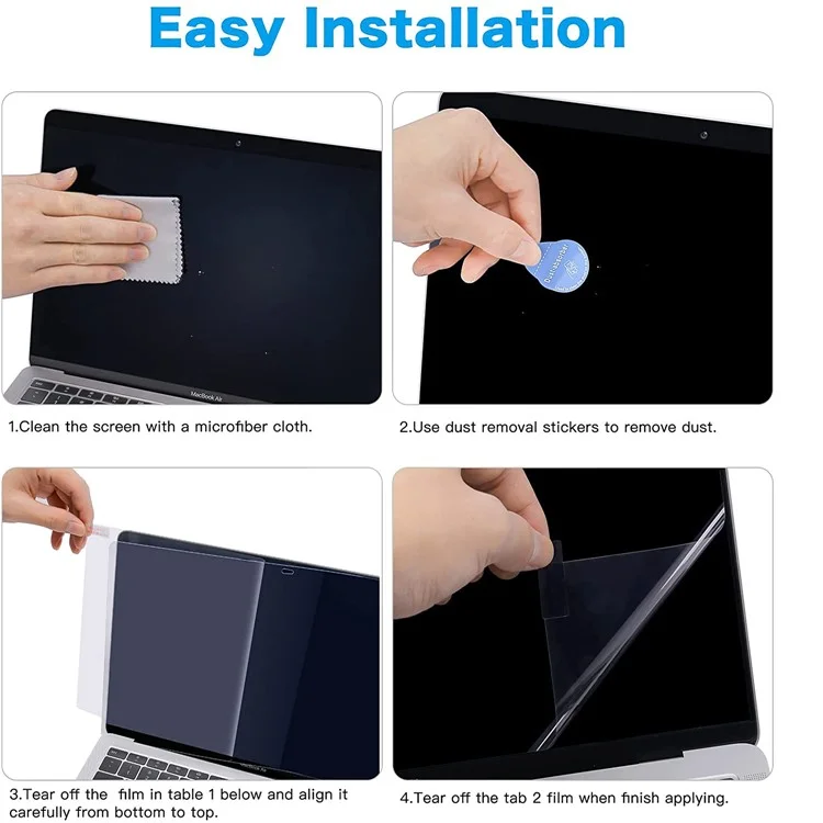 Anti-fingerprint Durable Laptop PC Screen Protection Film PET Screen Protector for MacBook Pro 13 inch Retina (A1502)