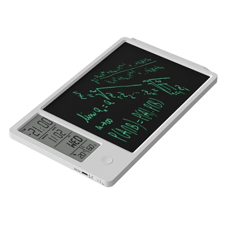 10-Inch LCD Writing Tablet Doodle Board Electronic Desktop Calendar Clock Reminder Office Memo Board with Week / Date / Year / Humidity / Temperature Display Function