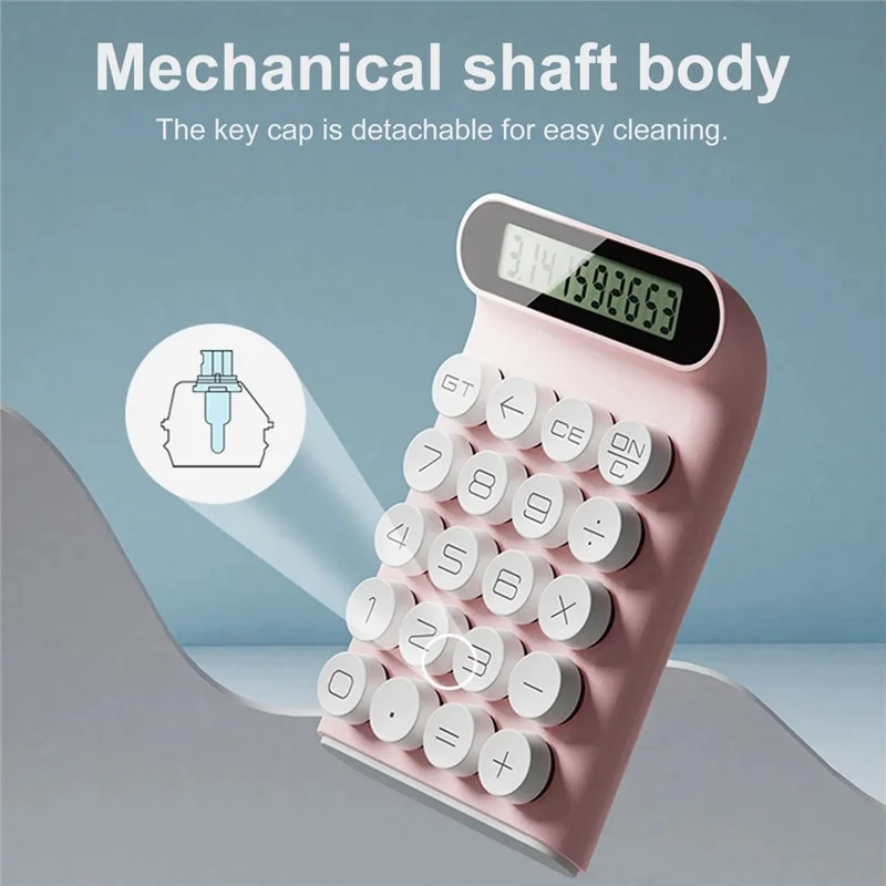 LOCOCK JS01 آلة حاسبة ميكانيكية بشاشة عرض LCD مقاومة للانزلاق و10 أرقام للعمل المكتبي - أسود