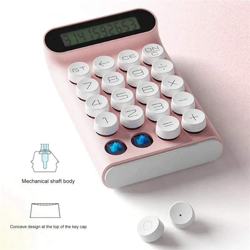 LOCOCK JS01 آلة حاسبة ميكانيكية بشاشة عرض LCD مقاومة للانزلاق و10 أرقام للعمل المكتبي - أسود