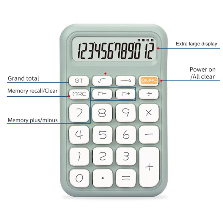 OSALO A-5 High Button Mini Desktop Calculator Office Accounting Financial Tool - Verde