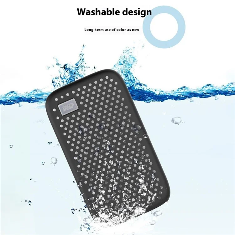 Para Western Digital My Passport SSD Silicone Case Heat Dissipation Anti-Drop Protective Cover - Black