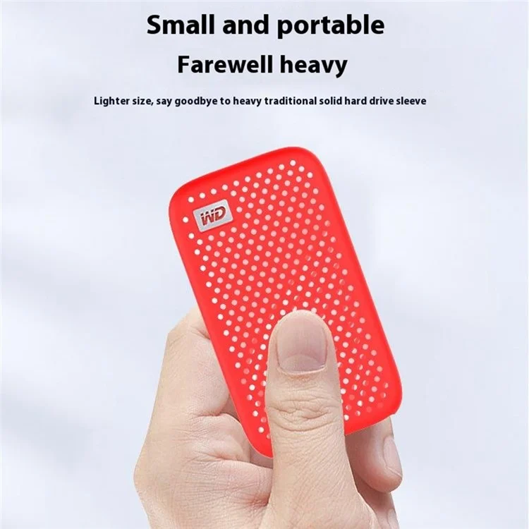 Para Western Digital My Passport SSD Silicone Case Heat Dissipation Anti-Drop Protective Cover - Black
