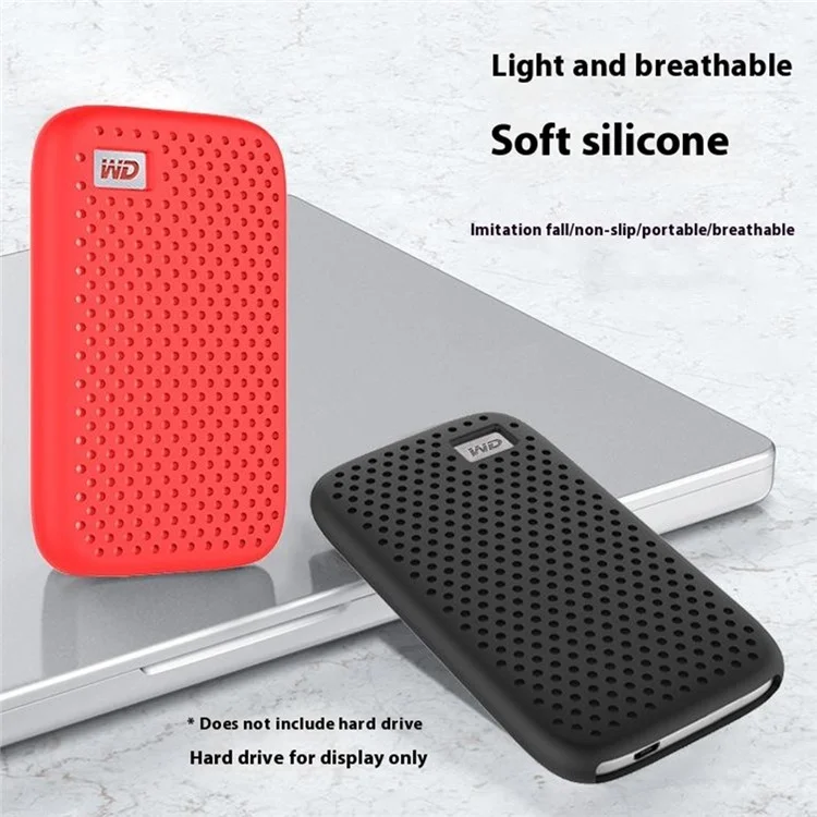 Para Western Digital My Passport SSD Silicone Case Heat Dissipation Anti-Drop Protective Cover - Black