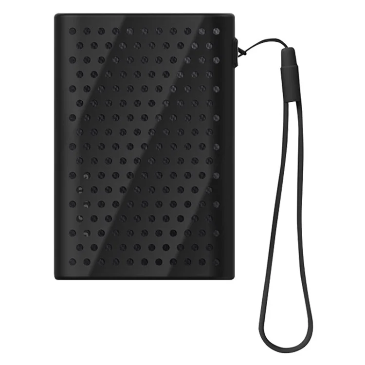 For Samsung T9 SSD Silicone Case Heat Dissipation Hard Drive Cover with Wrist Strap - Black