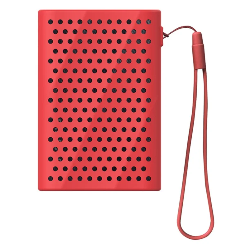 For Samsung T9 SSD Silicone Case Heat Dissipation Hard Drive Cover with Wrist Strap - Red