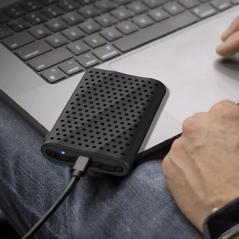 For Samsung T9 SSD Silicone Case Heat Dissipation Hard Drive Cover with Wrist Strap - Red