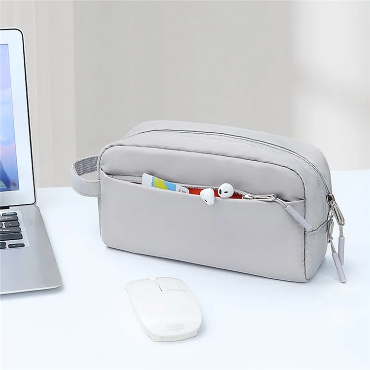 SM19 Electronic Organizer Travel Accessories Bag Waterproof for Power Bank Charging Cords, Size L - Grey