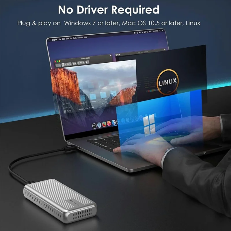 WAVLINK ST401C For MacBook / Mac Mini M4 M3 M2 M1 40Gbps M.2 NVMe SSD Enclosure