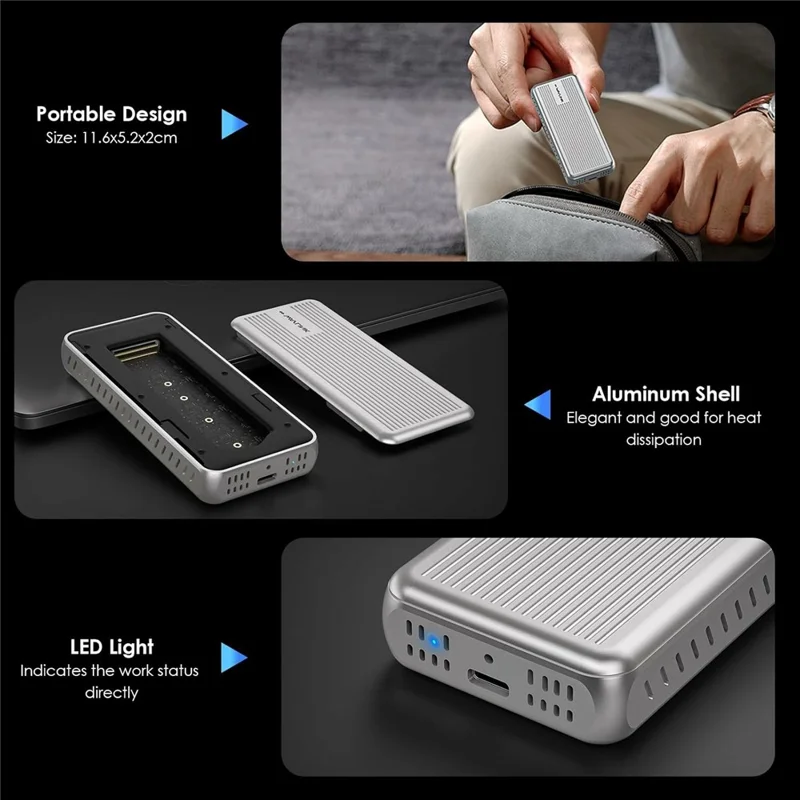 WAVLINK ST401C For MacBook / Mac Mini M4 M3 M2 M1 40Gbps M.2 NVMe SSD Enclosure