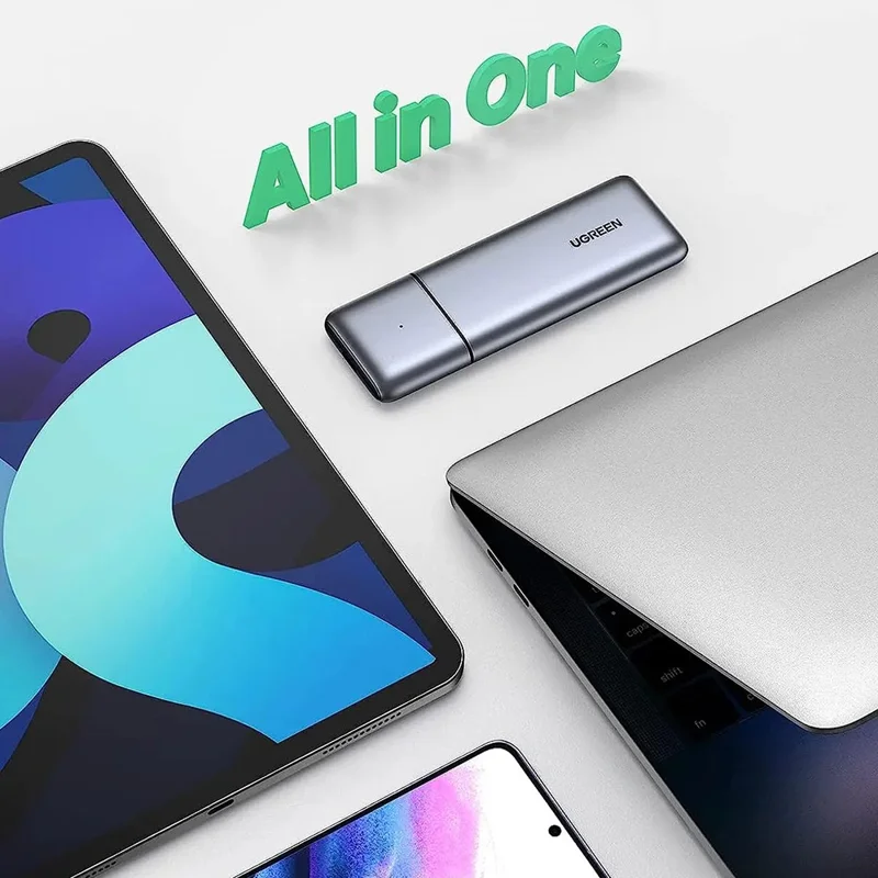 UGREEN 25355 M.2 NVME SATA SSD Enclosure USB C 3.1 Gen 2 10Gbps Storage Module for M Key  /  B&M Key