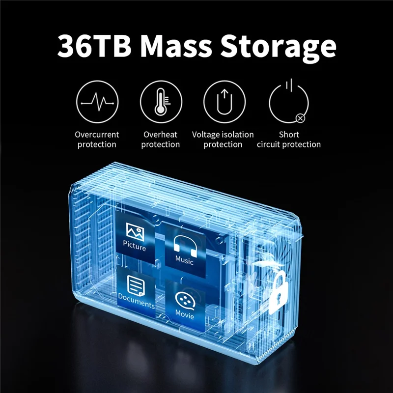 ACASIS EC-7352 Dual Bay Hard Drive Enclosure USB 3.0 External RAID Enclosure for 2.5 / 3.5 Inch SATA HDD SSD Up to 48TB - AU Plug