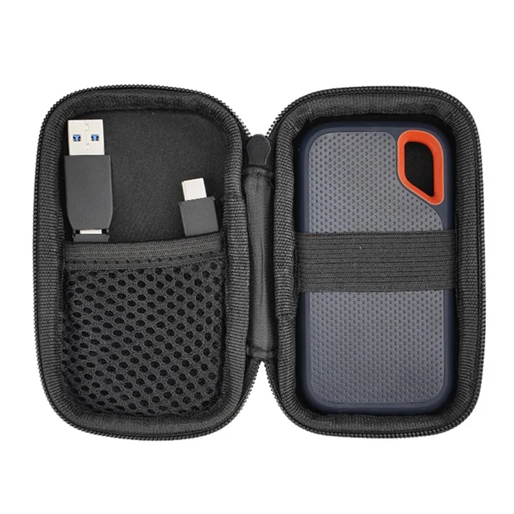 For SanDisk Extreme Portable SSD E60 (500GB) Storage Bag Portable Organizer Pouch Handbag - Black