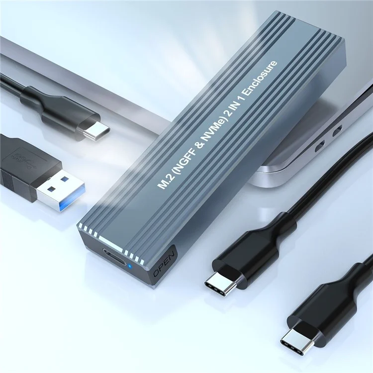 HY2171 SATA M.2 NGFF Nvme 2-in-1-Gehäuse 10Gbps Solid State Festplatte