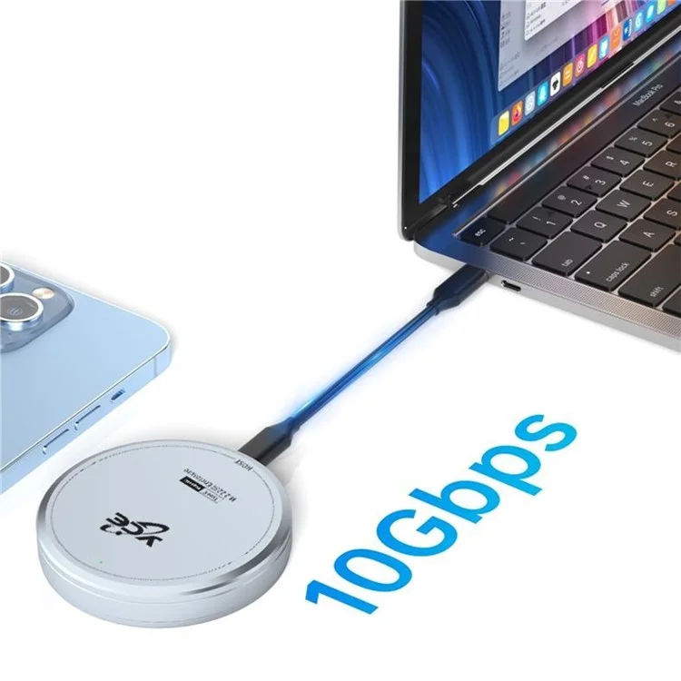 V195F 10Gbps Magnetic Phone Laptop Hard Drive Box NVME / 2230 / M.2 Solid State Hard Disk Enclosure