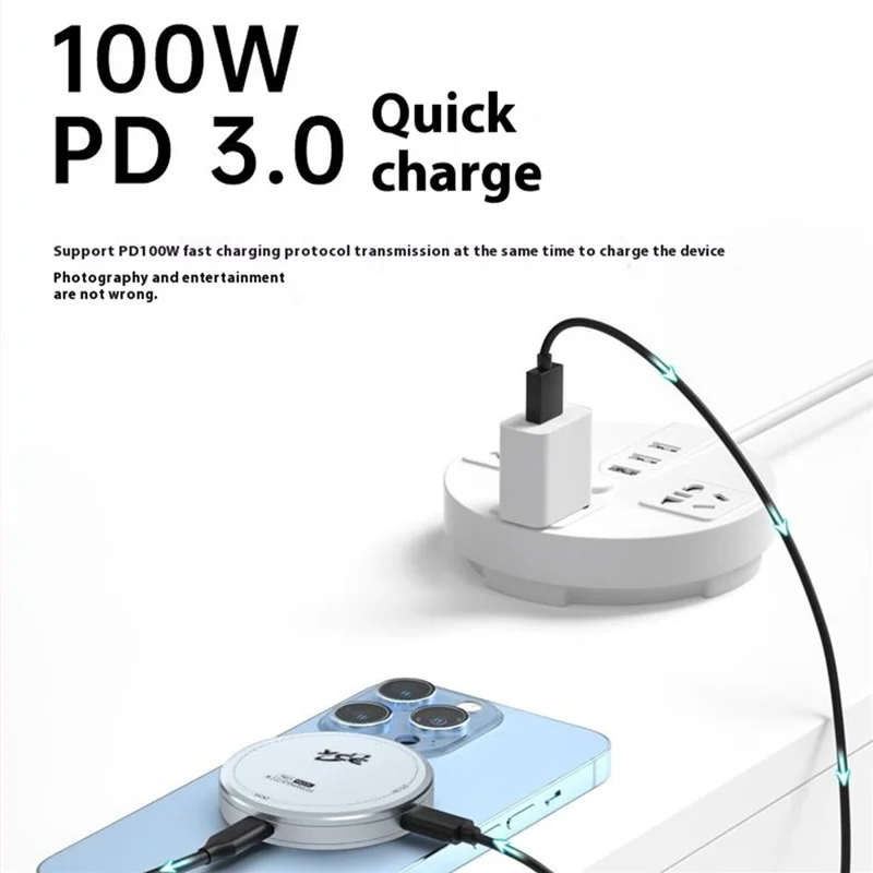 V195C 10Gbps Magnetic Hard Drive Box NVME / 2230 / M.2 Solid State Hard Disk Enclosure with PD3.0 Power Port