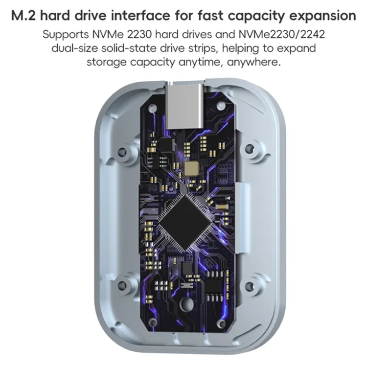 Boîtier de disque dur magnétique V195B 10 Gb/s NVME / 2230 / M.2 pour téléphone portable de type C et ordinateur portable