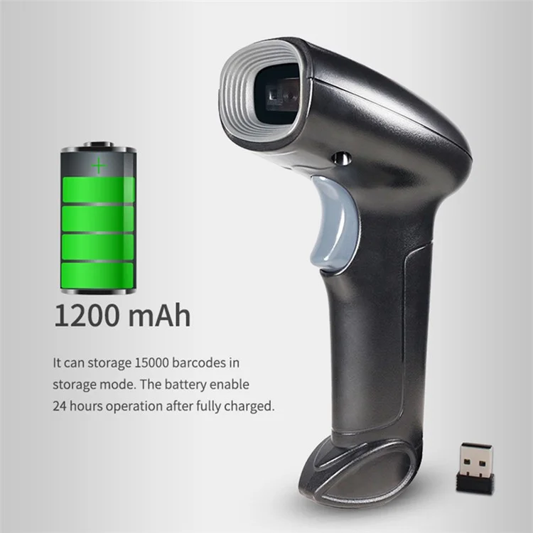 Leitor de código de barras QR sem fio Bluetooth 2.4G WHS22 portátil