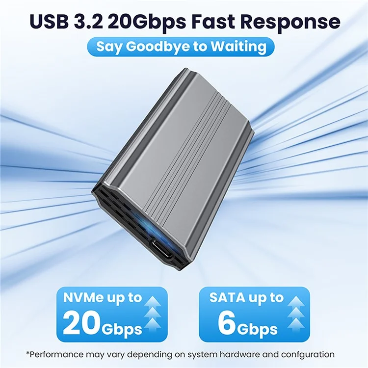 UC-145-20G RTL9220 Type-C USB3.2 USB4 20Gbps to M-Key M.2 NGFF NVME SATA SSD PCBA Enclosure