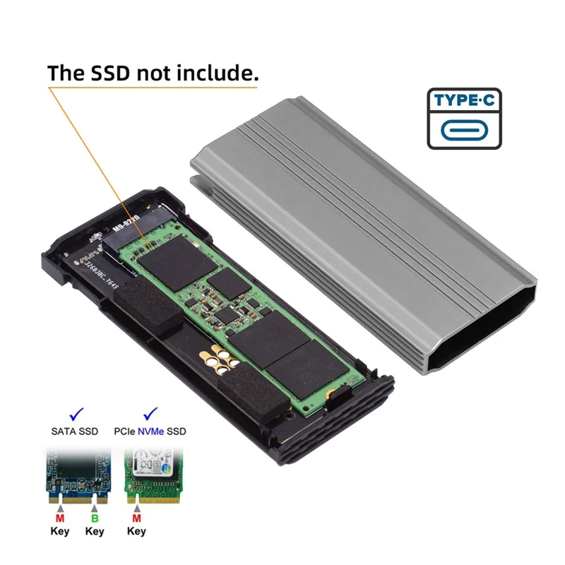 UC-145-20G RTL9220 Type-C USB3.2 USB4 20Gbps to M-Key M.2 NGFF NVME SATA SSD PCBA Enclosure