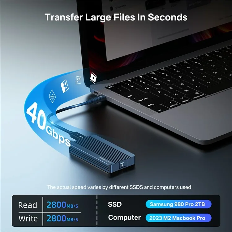 ACASIS TBU405 Air 40Gbps M.2 Nvme SSD Enclosure Compatible with Thunderbolt 4 / 3 USB4 for M-Key B+M 2280 SSD