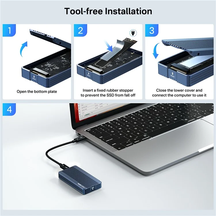 ACASIS TBU405 Air 40Gbps M.2 Nvme SSD Enclosure Compatible with Thunderbolt 4 / 3 USB4 for M-Key B+M 2280 SSD