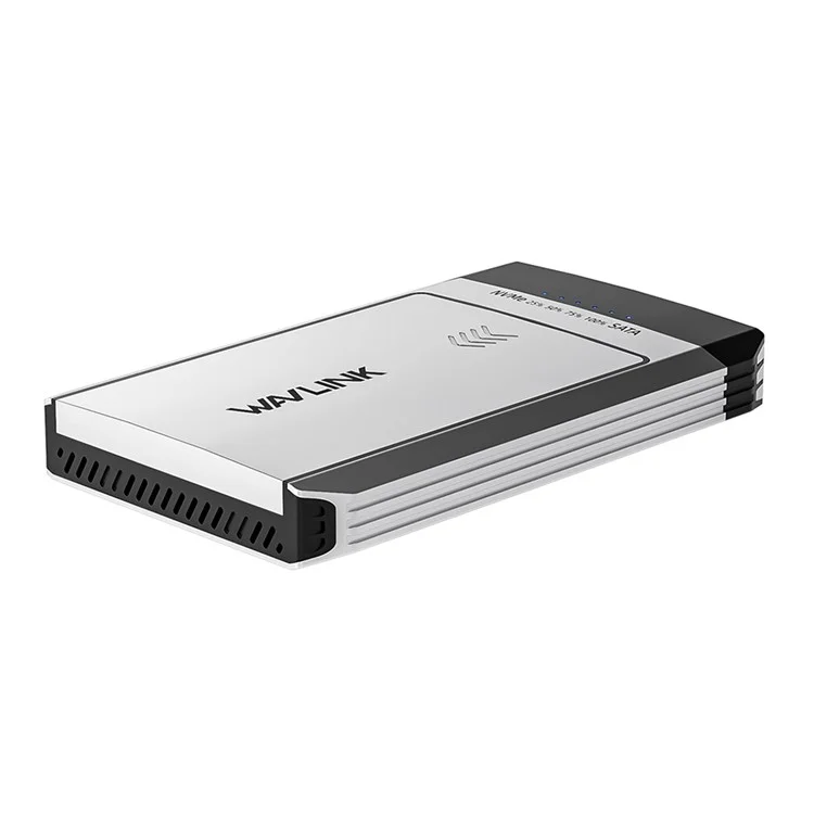 WAVLINK ST347 Dual Slot M.2 SSD Enclosure USB-C 3.2 Gen2 10Gbps One-Click Offline Clone For Data Migration  /  Backup - UK Plug