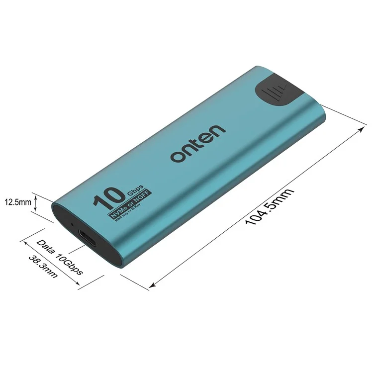 ONTEN UCA322+ Carcasa USB 3.2 Gen 2 Tipo C de 10 Gbps para SSD M.2 Nvme NGFF compatible con Windows, Mac, Linux y Android