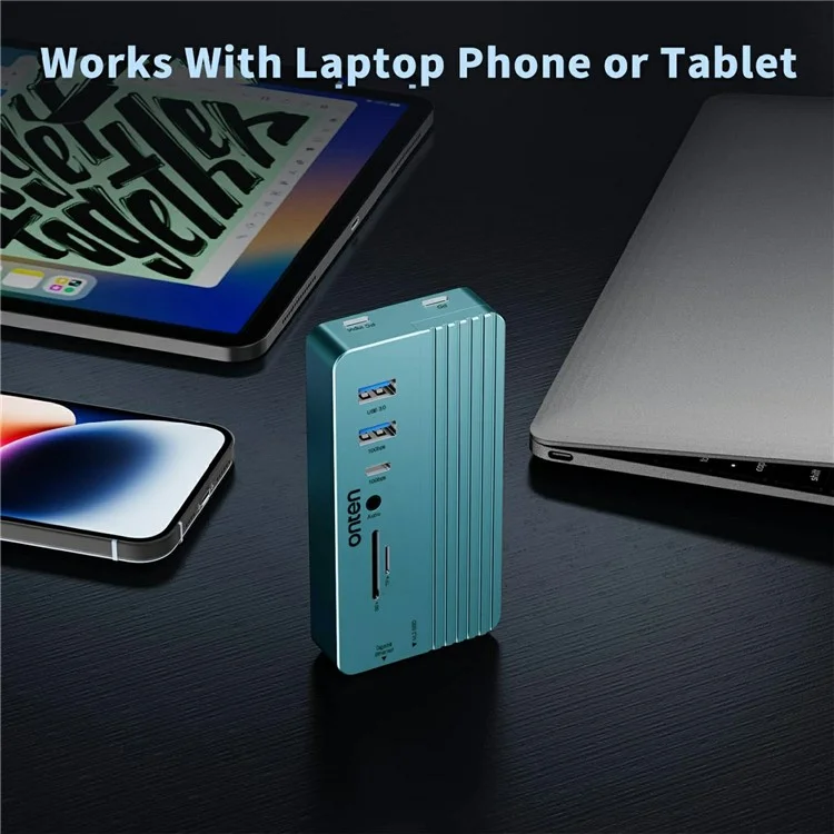 ONTEN OTN-UC966 10 in 1 USB-C Hub M.2 SSD Enclosure 10Gbps High-Speed Data Transfer Docking Station