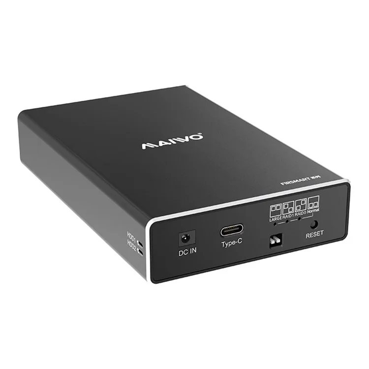 MAIWO K25272C 2.5 Inch Dual Bay External Hard Drive Enclosure RAID Array Box Type C 3.1 SSD Enclosure