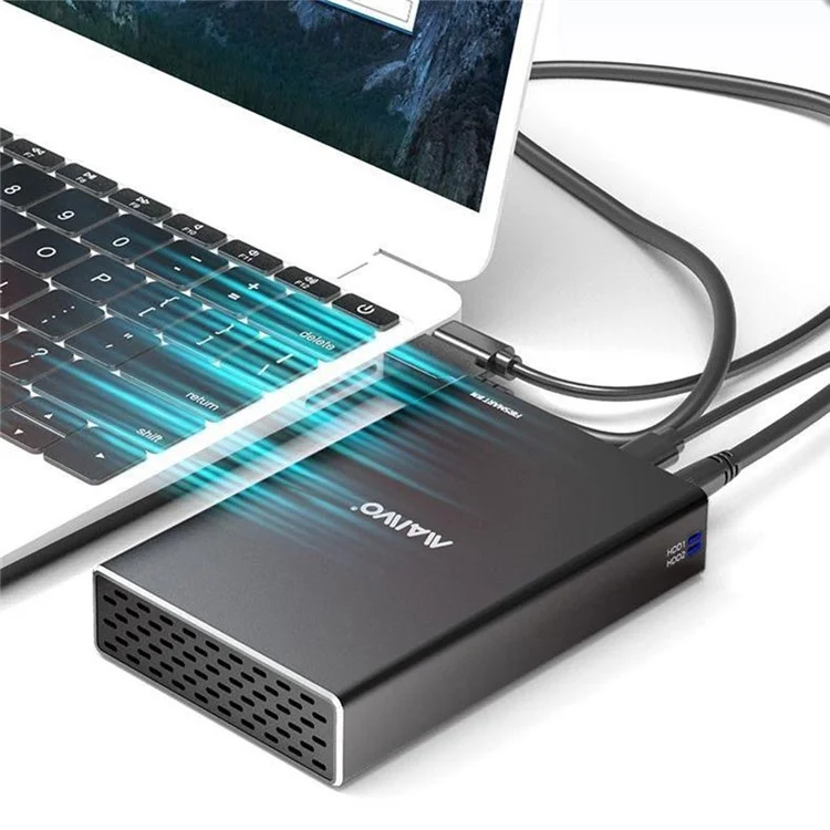 MAIWO K25272C 2.5 Inch Dual Bay External Hard Drive Enclosure RAID Array Box Type C 3.1 SSD Enclosure