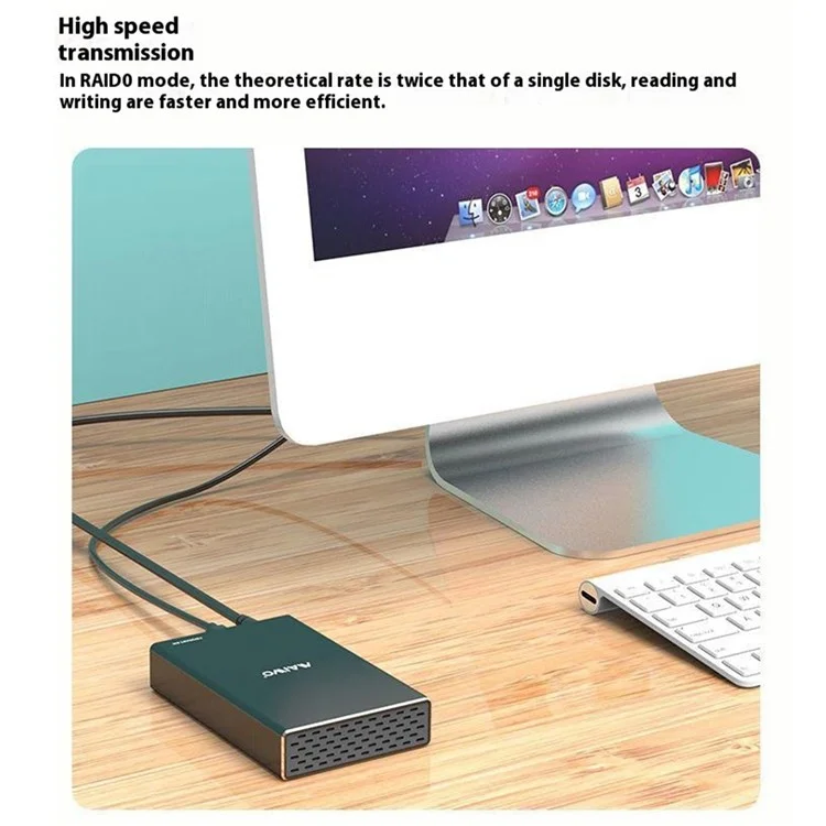 MAIWO K25272C 2.5 Inch Dual Bay External Hard Drive Enclosure RAID Array Box Type C 3.1 SSD Enclosure
