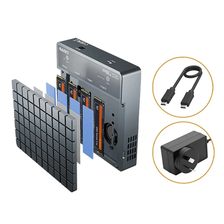 MAIWO K2024P USB 4.0 M.2 Nvme SSD Hard Drive Duplicator 40Gbps Transfer Speed Offline Clone Docking Station - EU Plug